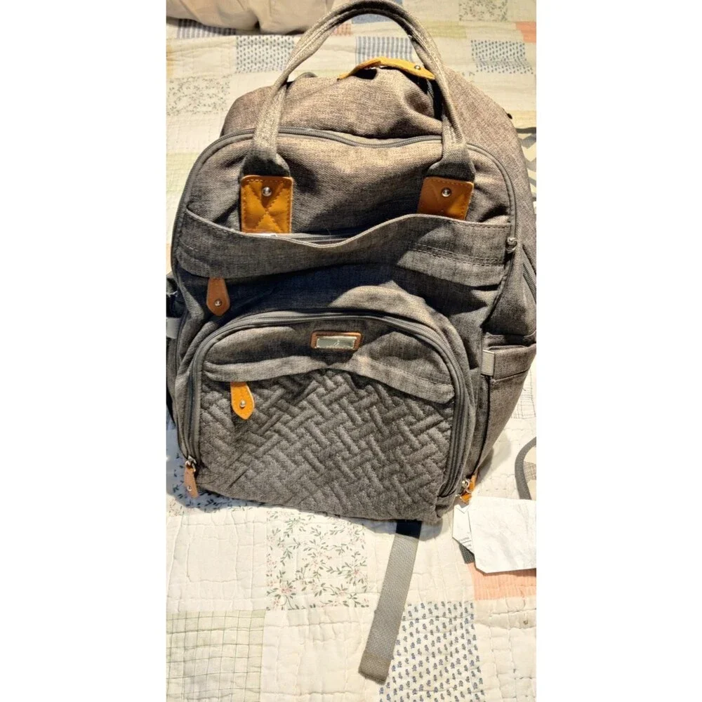 BabbleRoo Multifunction/Waterproof Diaper Bag Backpack (Dark Gray)
